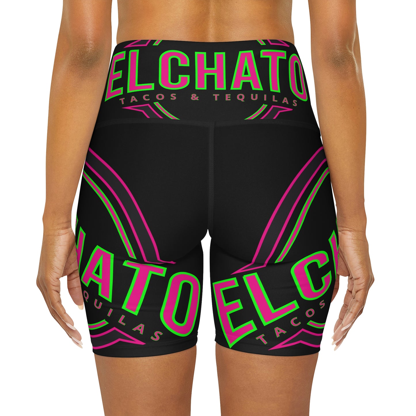 High Waisted Yoga Shorts (AOP)