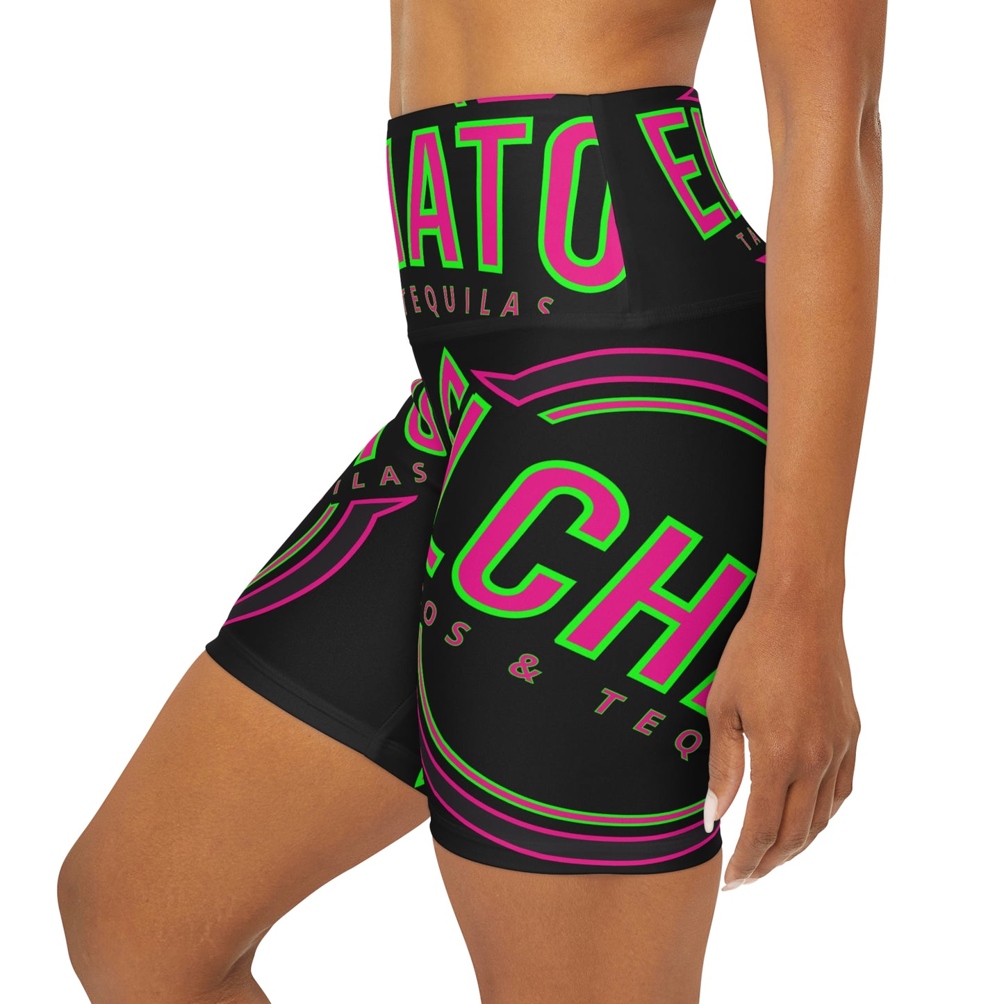 High Waisted Yoga Shorts (AOP)
