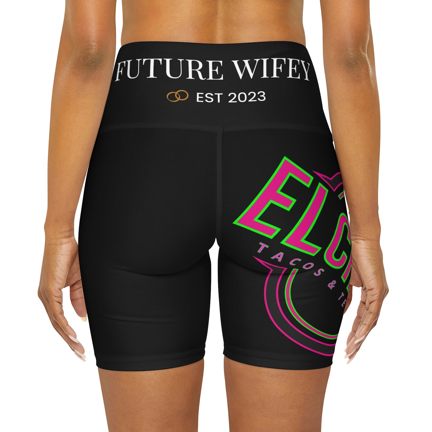 High Waisted Yoga Shorts (AOP)