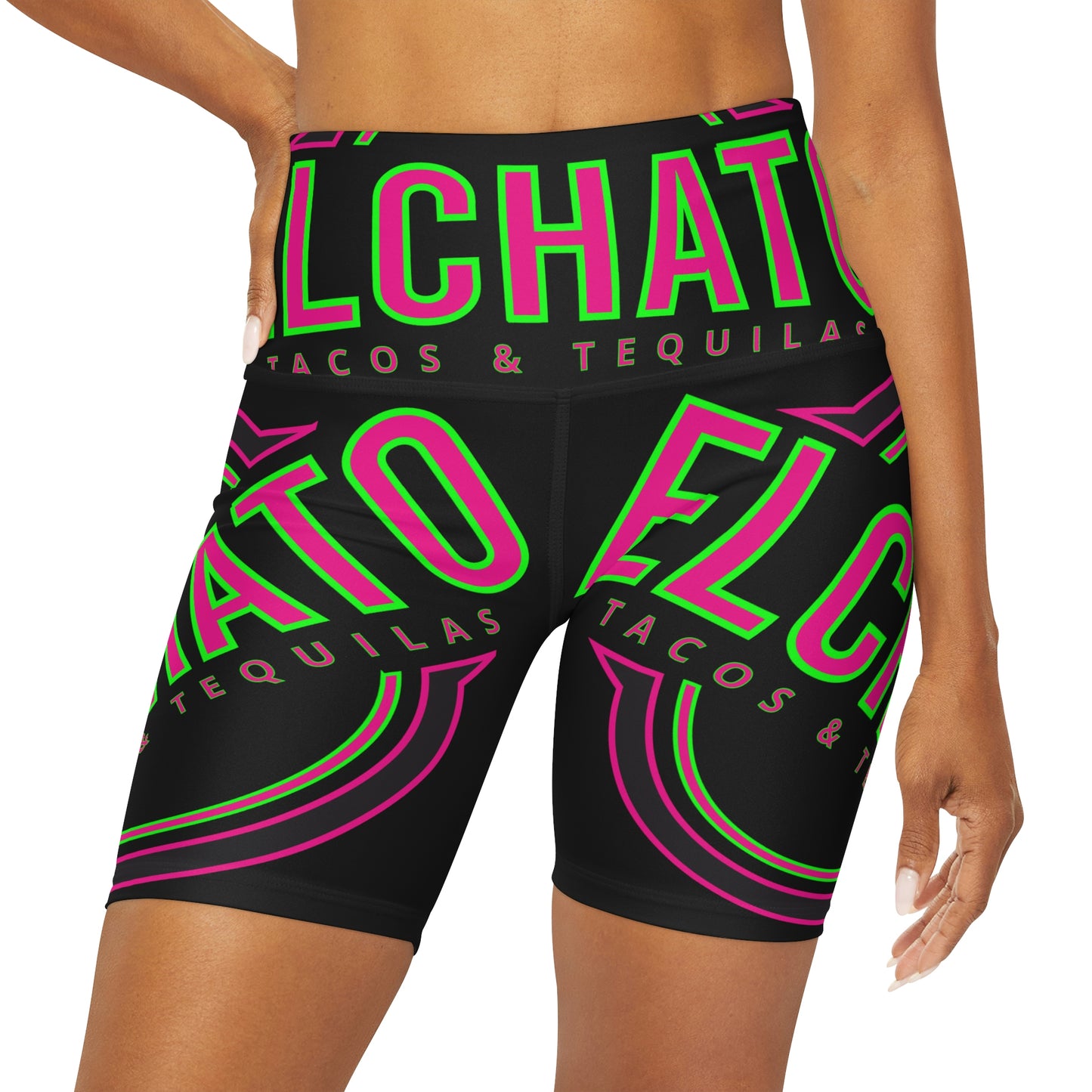 High Waisted Yoga Shorts (AOP)