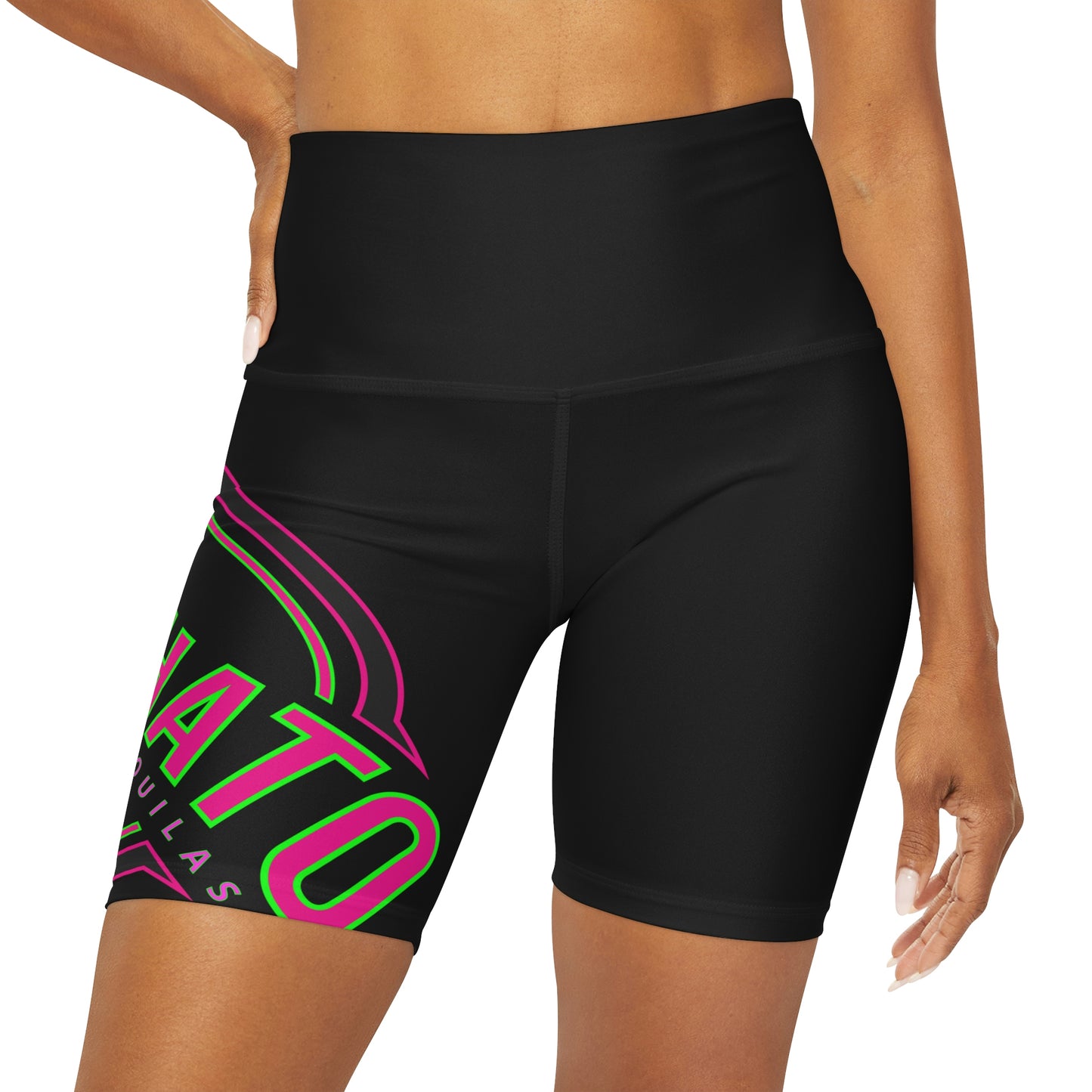 High Waisted Yoga Shorts (AOP)