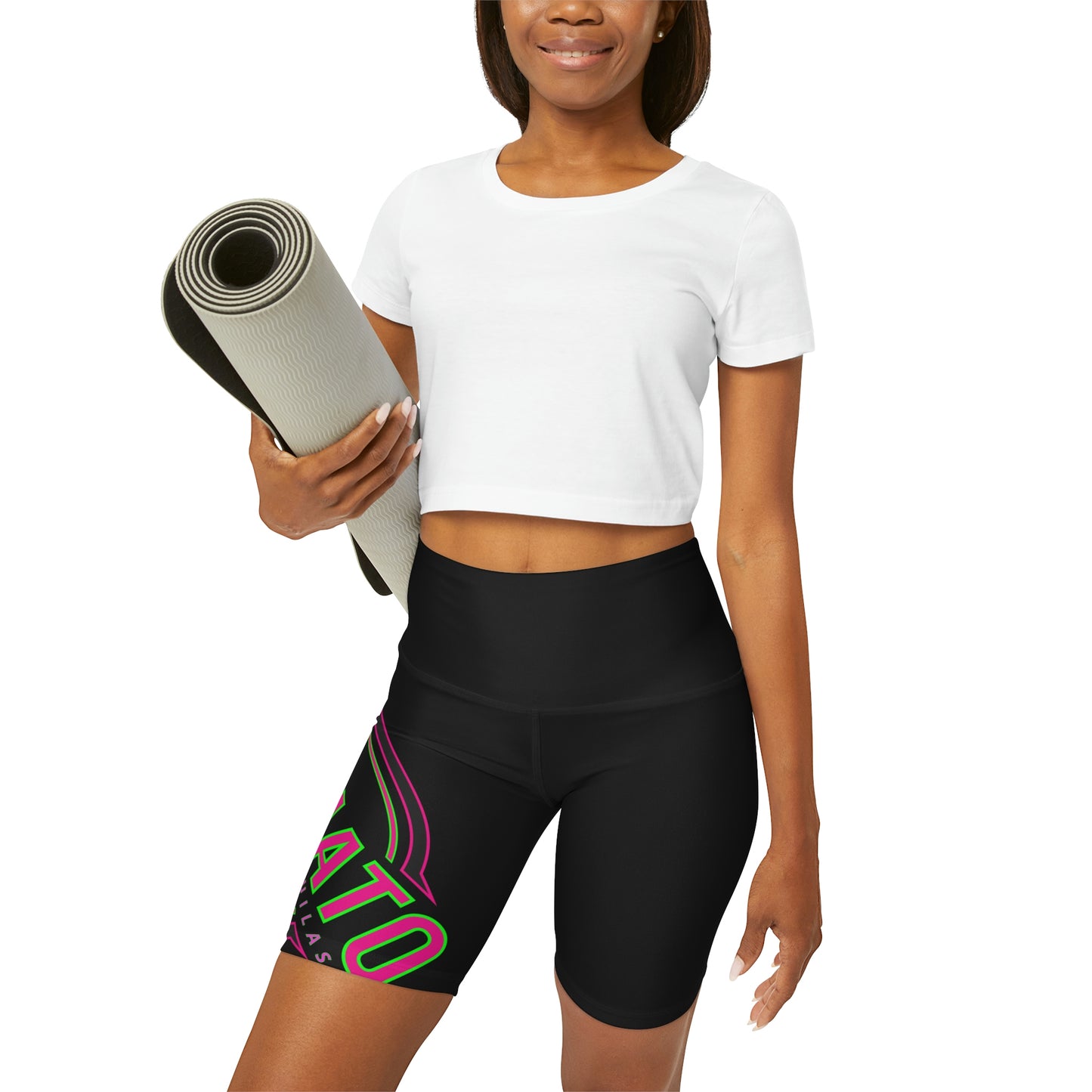 High Waisted Yoga Shorts (AOP)